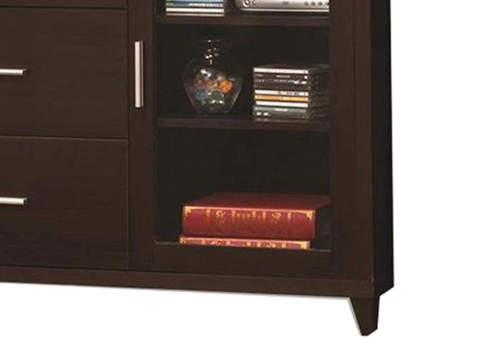 Modern & Minimal Style TV Console With Multi Shelves & Drawers Cappuccino Brown - 700881 CCA-700881