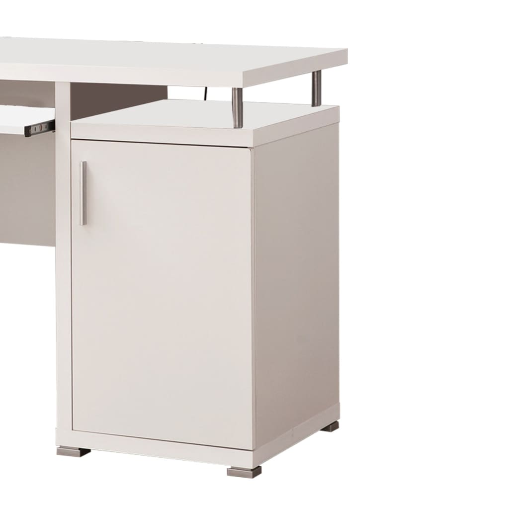 Computer Desk with 2 Drawers and Cabinet White CCA-800108