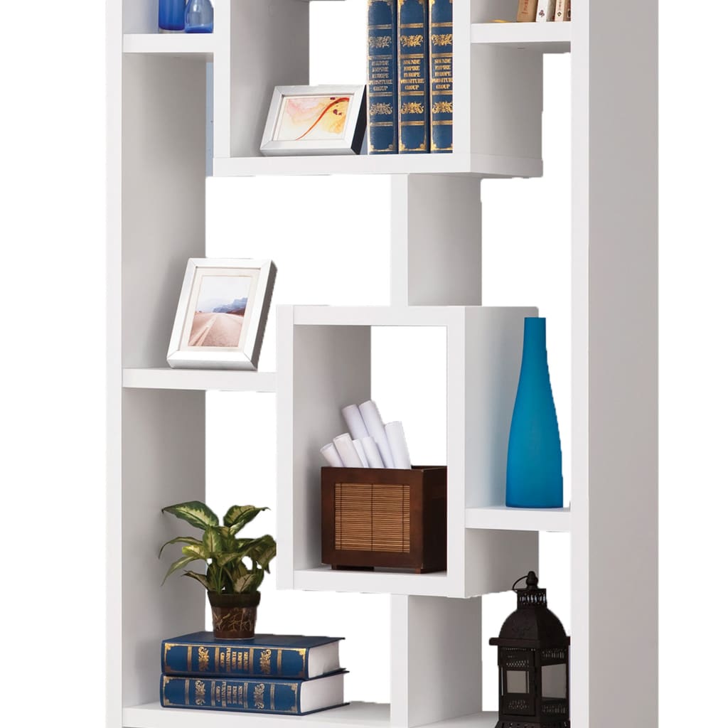 Fantastic Geometric Cubed Rectangular Bookcase White CCA-800157