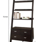 Quirky Ladder Bookcase With 4 Storage Drawers And Open Shelves Cappuccino CCA-800319