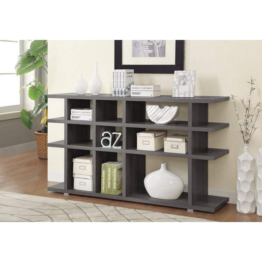 Contemporary Wooden Bookcase, Gray