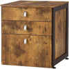 Antique File Cabinet with 3-Drawers, Natural