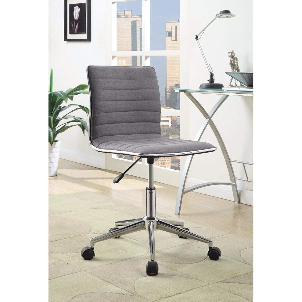 Contemporary Mid-Back Desk Chair, Gray