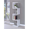 Modern Four Tier Wood And Metal  Bookcase, White