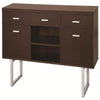 Spacious 5 Drawer Credenza Desk, Cappuccino