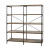 Industrial Style Metal Frame 4 Shelf Wooden Bookcase Brown and Black CCA-801543