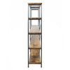 Industrial Style Metal Frame 4 Shelf Wooden Bookcase Brown and Black CCA-801543