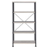 Sophisticated Wood And Metal Open Bookcase Gray CCA-801546