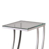 Contemporary Metal Accent Table With Glass Top Clear And Silver CCA-900082