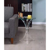 Contemporary Acrylic Accent Table With Glass Top, Clear