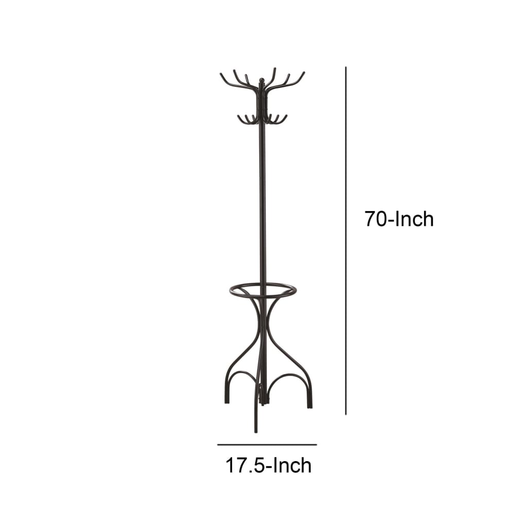 Metal Coat Rack With Umbrella Stand Black By Coaster CCA-900821