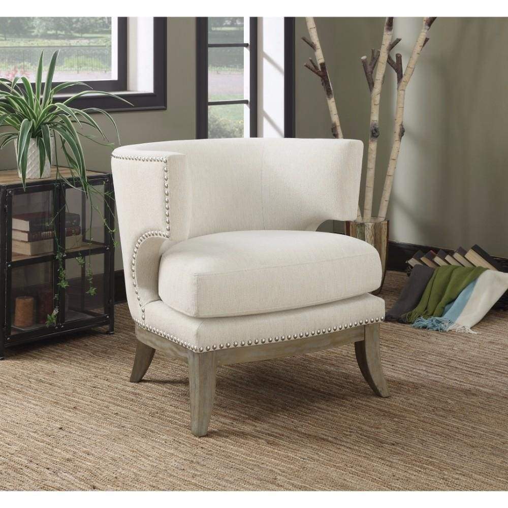 Luxuriously Styled Accent Chair, White