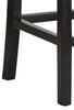 Woven Rattan Counter Height Stool with Wooden Legs and Low Profile Backrest Brown and Black By Casagear Home CLH-PL11853