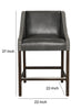 Wood and Leatherette Counter Height Stool with Swooping Arms and Nail Head Trim Gray- PL13963 CLH-PL13963