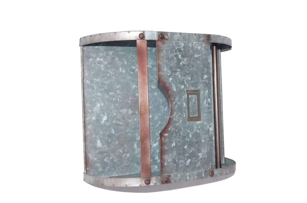 Benzara Galvanized Metal Bathroom Caddy with Label Slot Gray CTW-770014