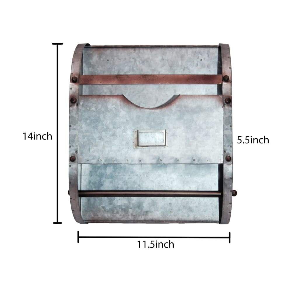 Benzara Galvanized Metal Bathroom Caddy with Label Slot Gray CTW-770014