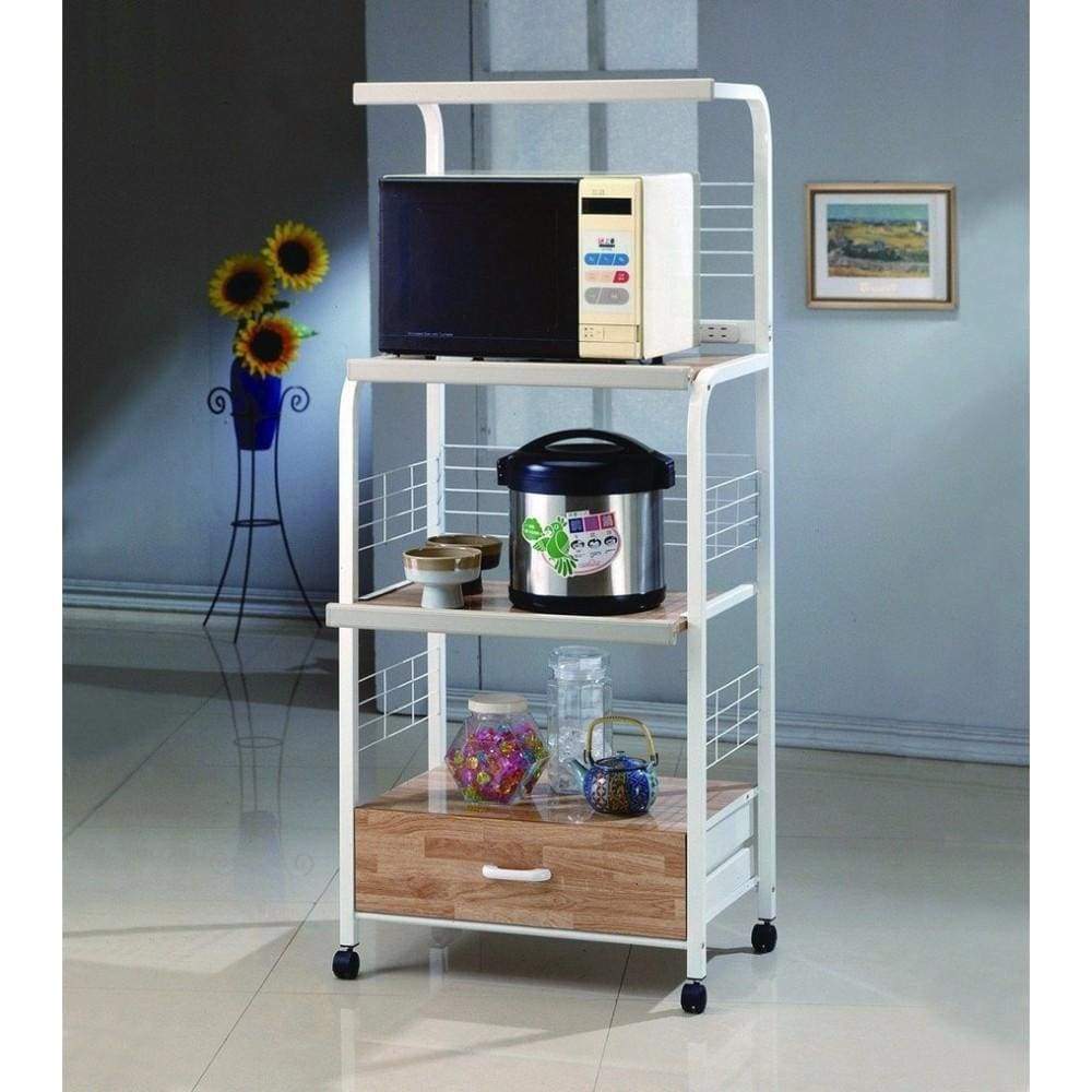 Commodious Kitchen Shelf On Casters White CWM-1304WH