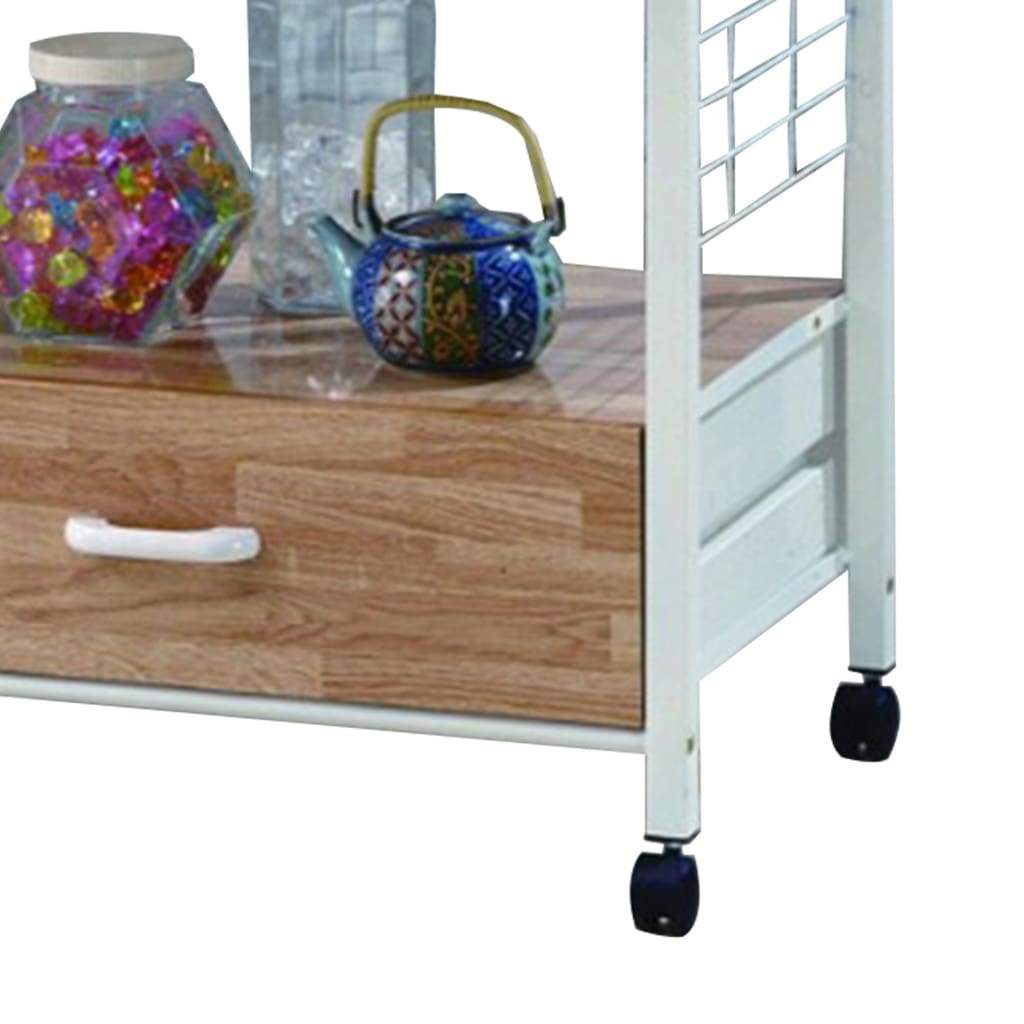 Commodious Kitchen Shelf On Casters White CWM-1304WH