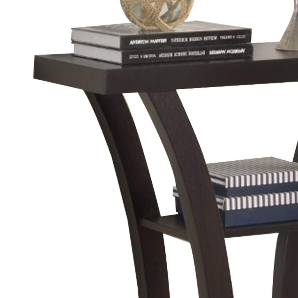 Wooden Console Table With 1 Shelf Dark Espresso By Crown Mark CWM-4906