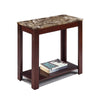 Chairside Table With Marble Top Brown By Crown Mark CWM-7266