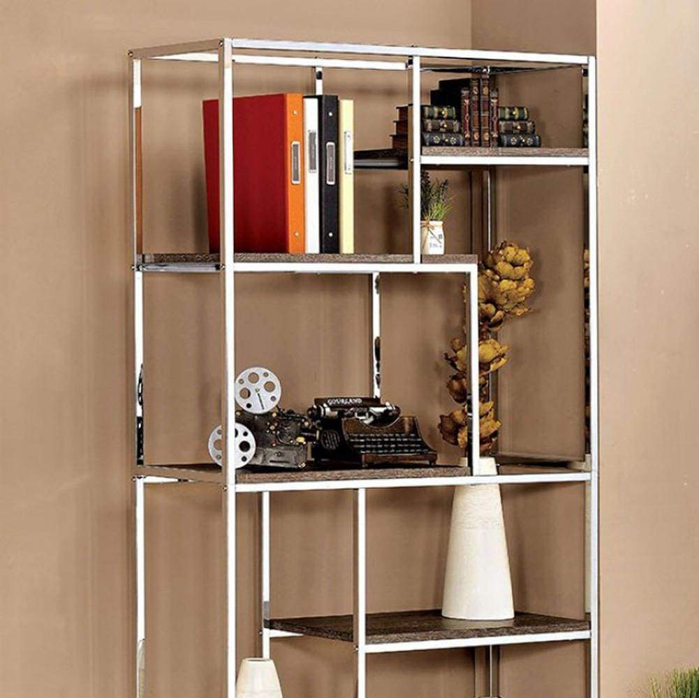 Elvira Contemporary Display Shelf, Chrome Finish By Casagear Home