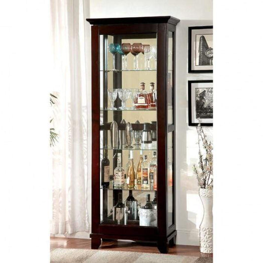 Curio Cabinet  Cappuccino Finish By Casagear Home