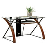 Baden Transitional Style Computer Desk , Oak and Black By Casagear Home