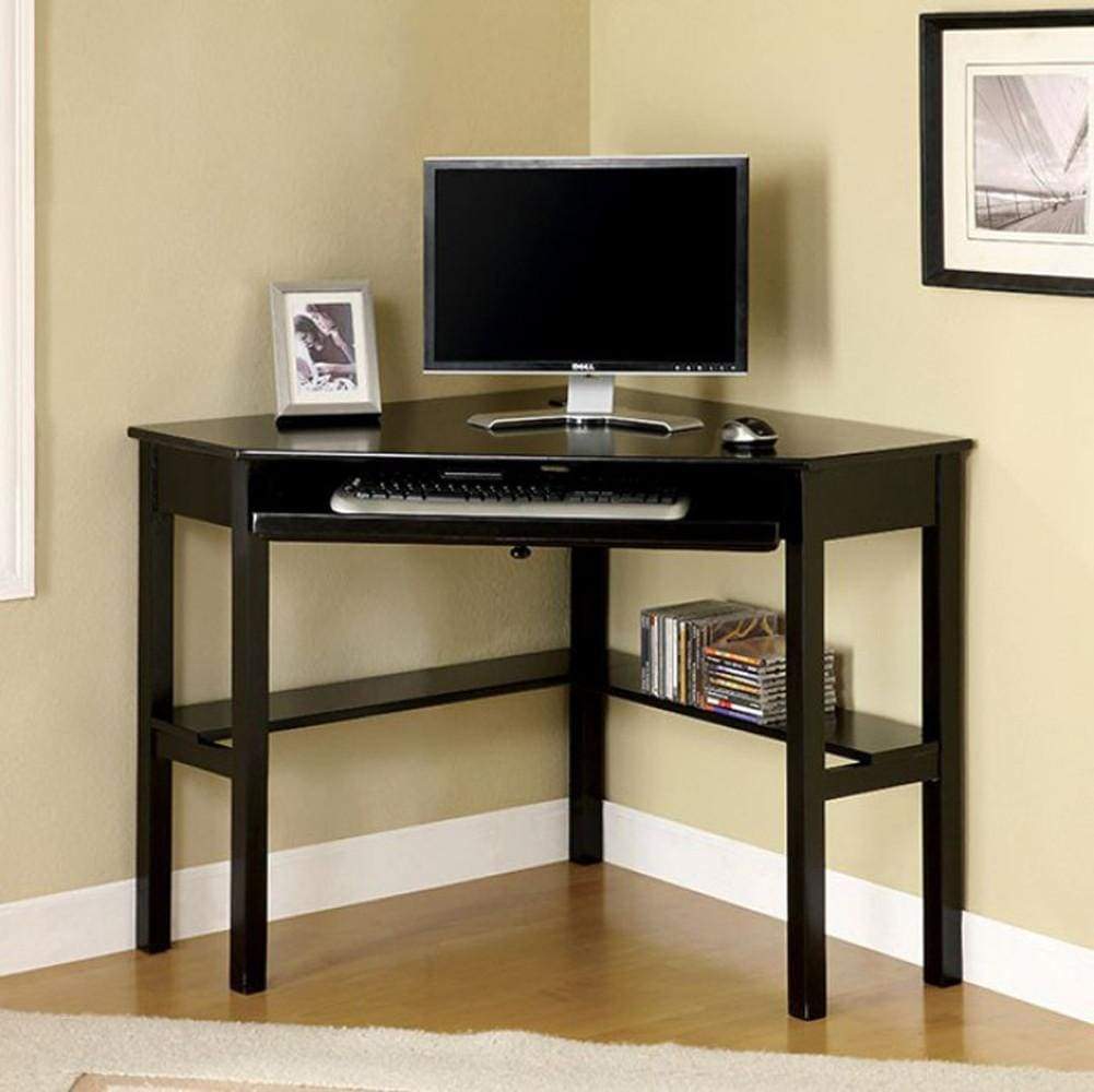 Porto Transitional Corner Desk In Black By Casagear Home