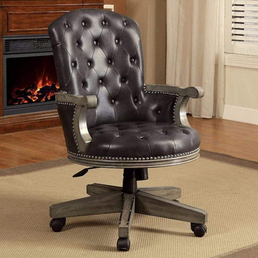 Yelena Height Adjustable Arm Chair In Gray And Black-CM-GM357AC By Casagear Home