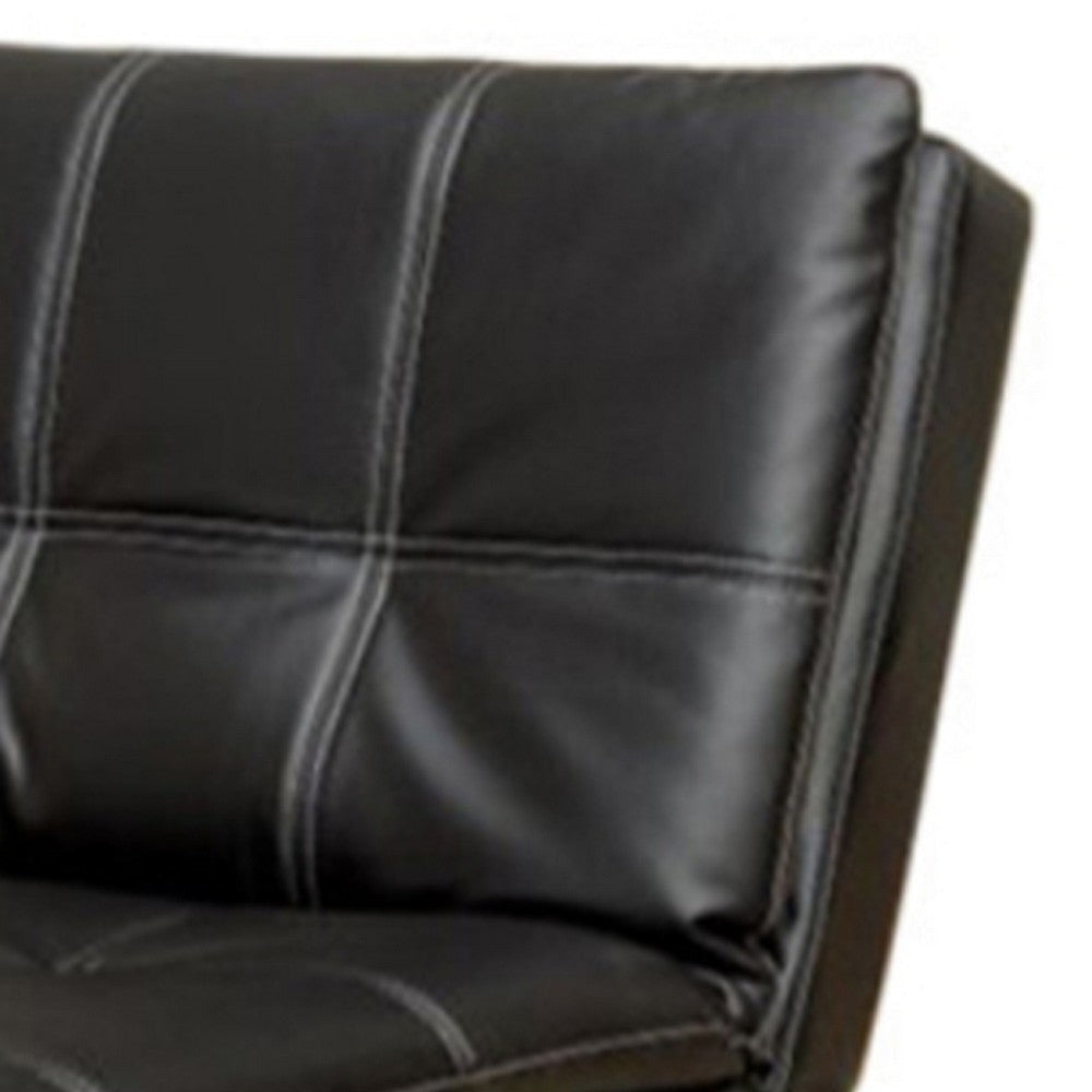 Modern Style Leatherette Chaise Black By Casagear Home FOA-CM2677BK-CE