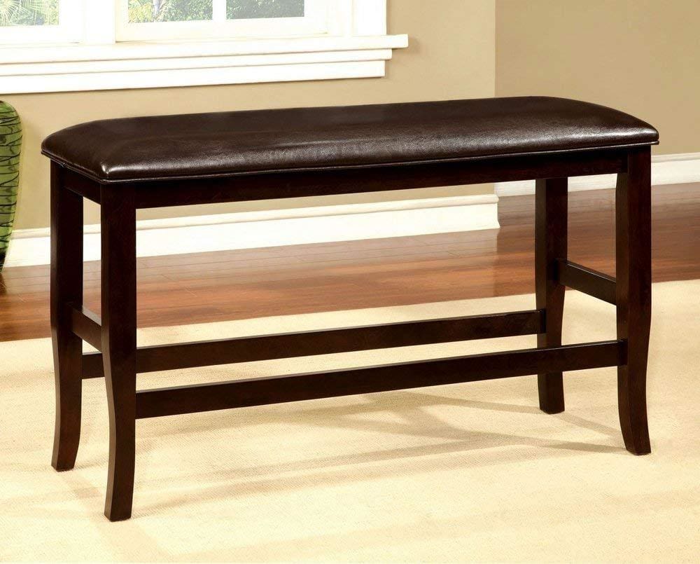 Woodside Ii Counter Height Espresso Finish Bench By Casagear Home FOA-CM3024PBN