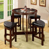 Crystal Cove I Counter Height Table Set 5 pc, Dark Walnut By Casagear Home