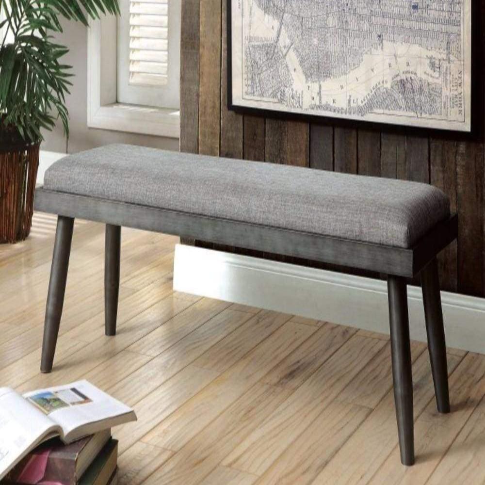 Vilhelm I Mid-Century Modern Style Bench , Gray By Casagear Home