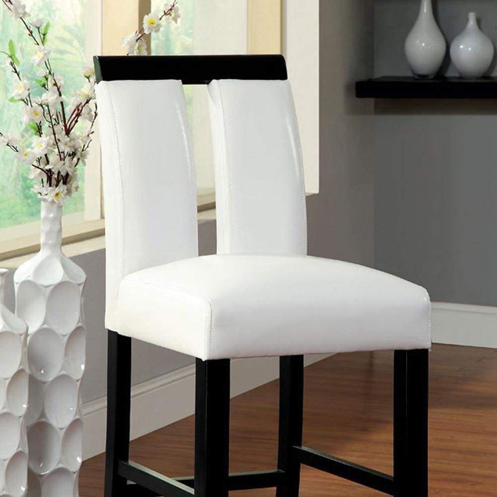 Luminar II Contemporary Counter Height Chair, White And Black Finish, Set of 2 By Casagear Home