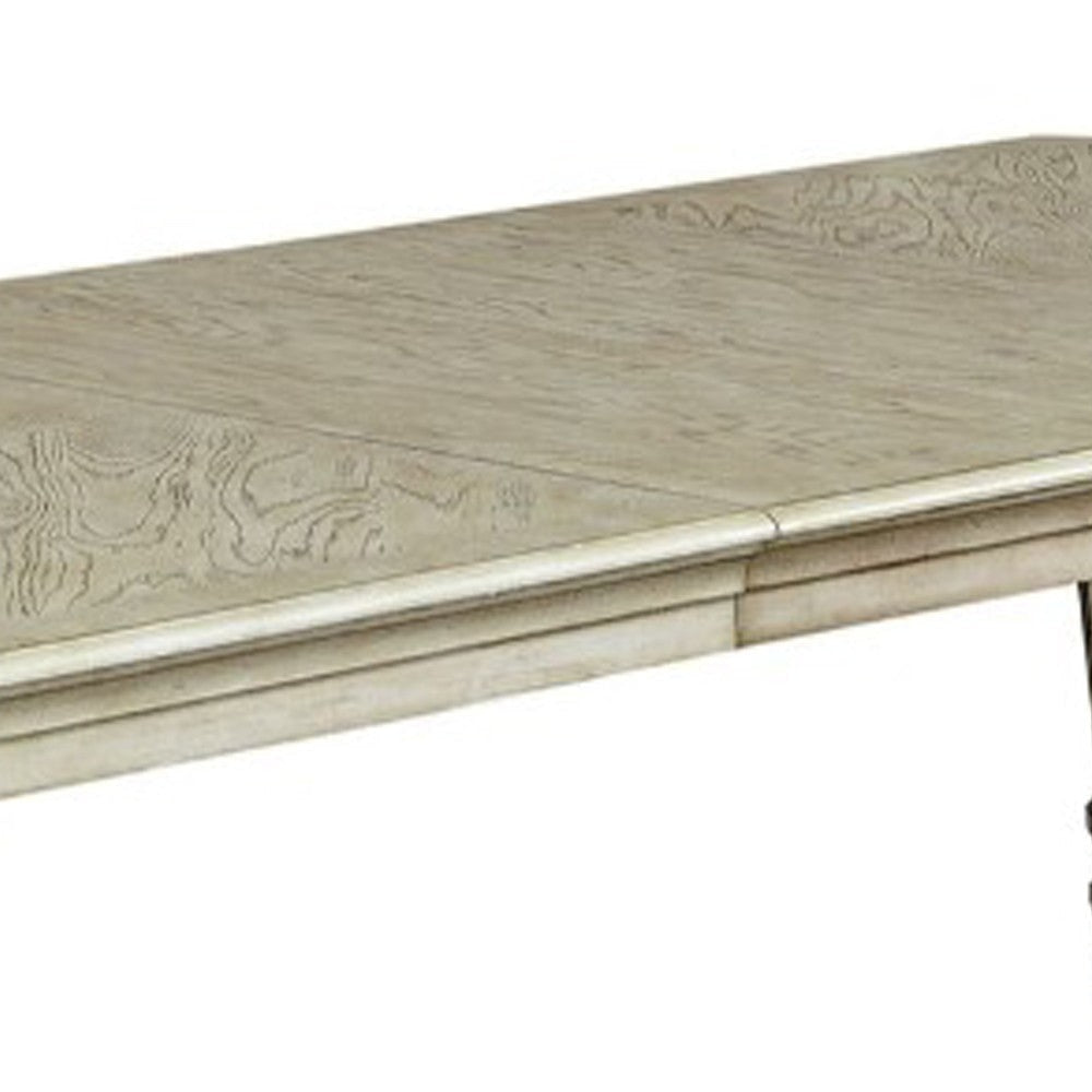 Holcroft Transitional Style Dining Table Antiqued White By Casagear Home FOA-CM3600T