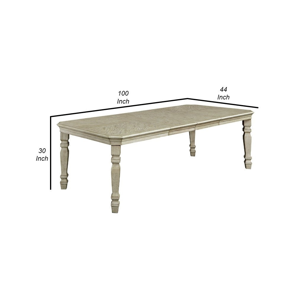 Holcroft Transitional Style Dining Table Antiqued White By Casagear Home FOA-CM3600T