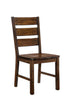 Wooden Side Chair With Block Legs, Brown, Pack Of Two -CM3604SC-2PK By Casagear Home