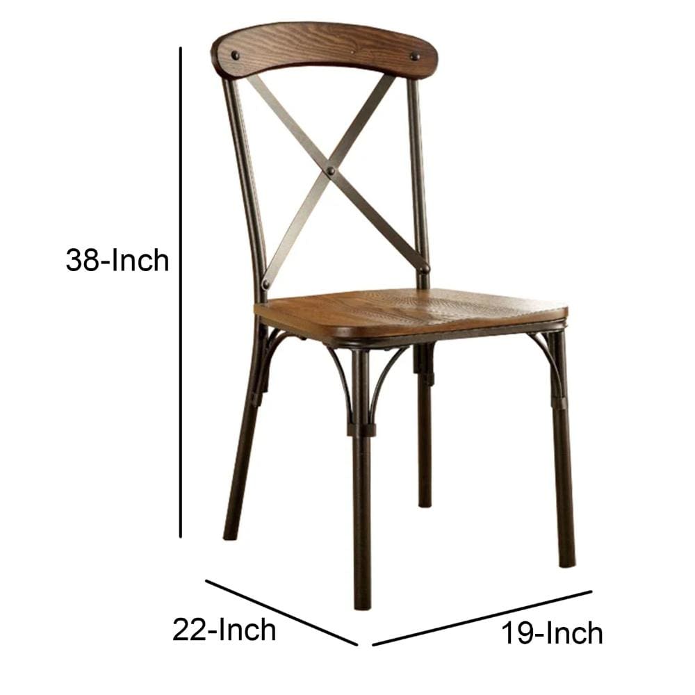 Crosby Industrial Side Chair Bronze Finish Set of 2 FOA-CM3827SC-2PK