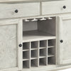 Transitional Style Wooden Server with Side Door Cabinets and 2 Drawers White By Casagear Home FOA-CM3872WH-SV