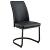 Leatherette Upholstered Side Chair with U-Shape Cantilever Base Pack Of 2,Black By Casagear Home FOA-CM3918SC-2PK