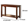 Transitional Rectangular Wooden Sofa Table with Bottom Shelf Cherry Brown FOA-CM4107S