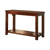 Transitional Rectangular Wooden Sofa Table with Bottom Shelf Cherry Brown FOA-CM4107S