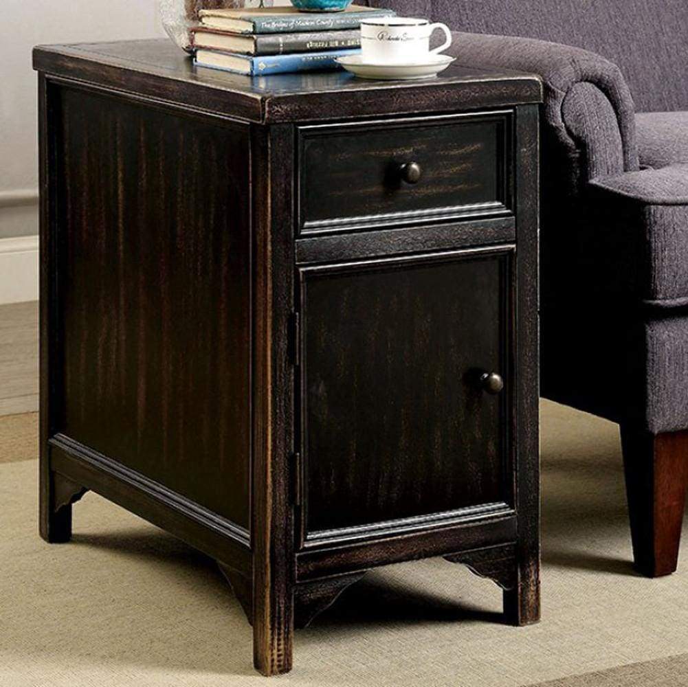 Meadow Transitional Style Side Table, Black By Casagear Home