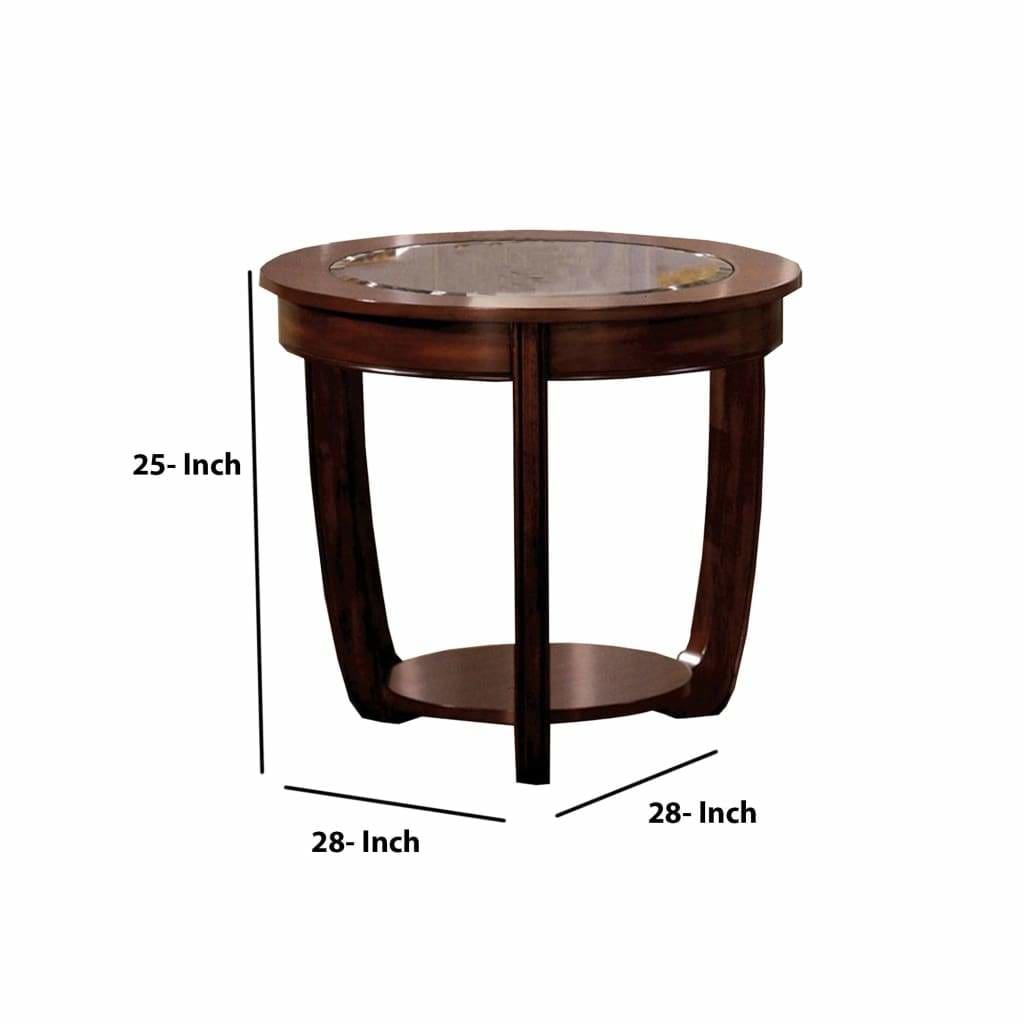 Crystal Falls Transitional End Table Dark Cherry FOA-CM4336E