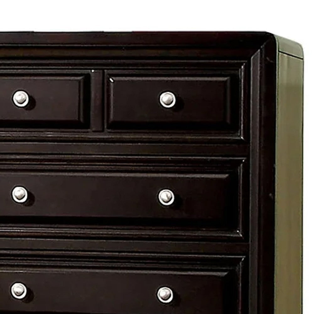 6 Drawers Transitional Style Wooden Chest Espresso Brown By Casagear Home FOA-CM7058C