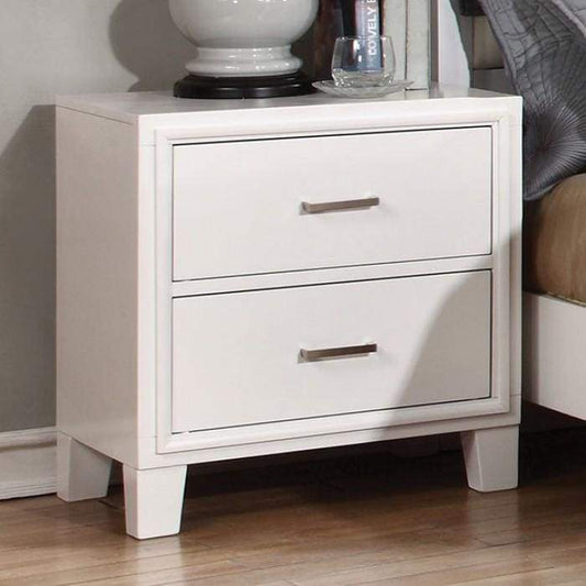 Transitional Solid Wood Night Stand With Drawers, White By Casagear Home