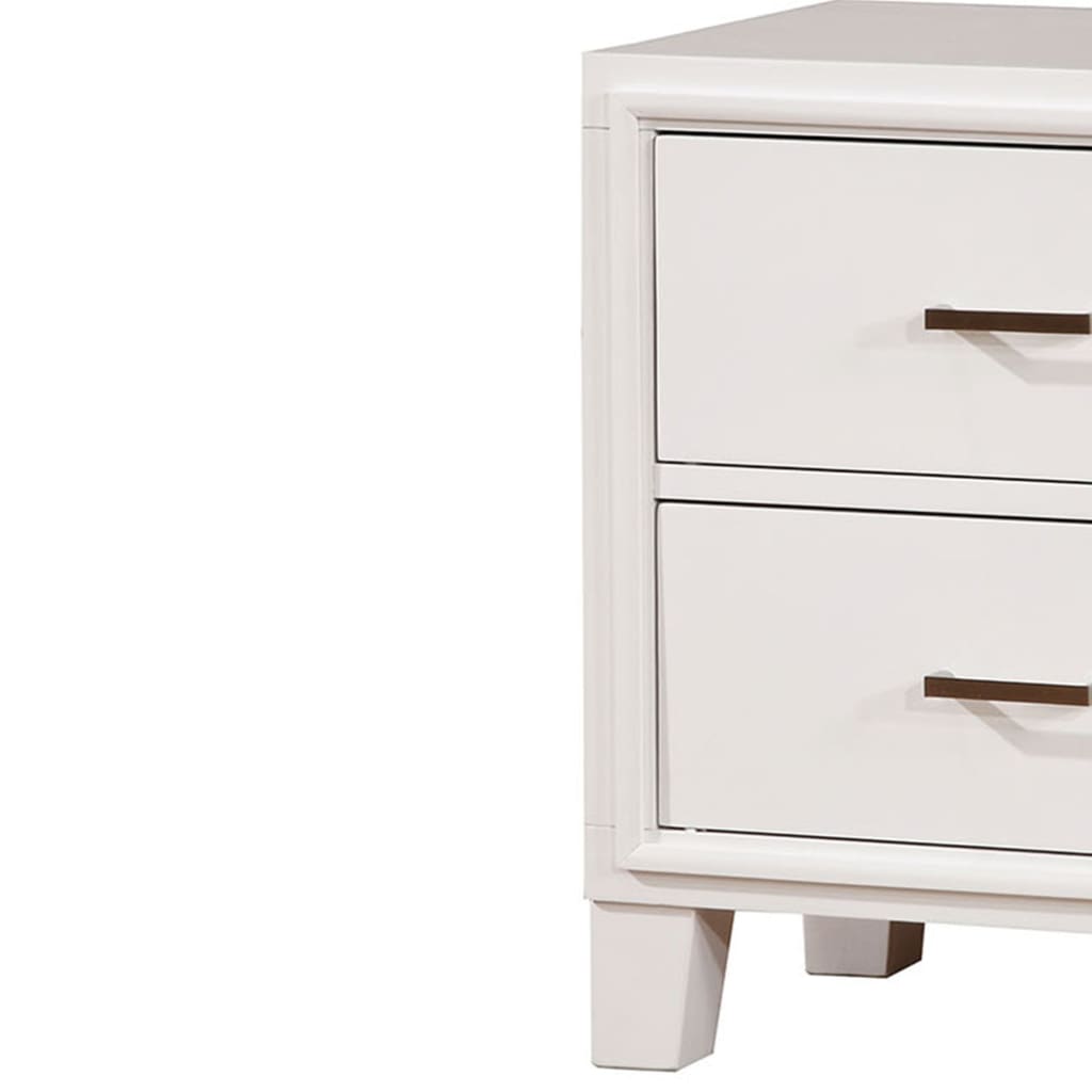 Transitional Solid Wood Night Stand With Drawers White By Casagear Home FOA-CM7068WH-N