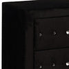 Fabric Upholstered Solid Wood Nightstand with Two Drawers and Crystal Accents Black - CM7150BK-N FOA-CM7150BK-N