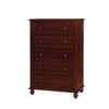 Wooden 5 Drawers Chest, Dark Walnut  Brown By Casagear Home