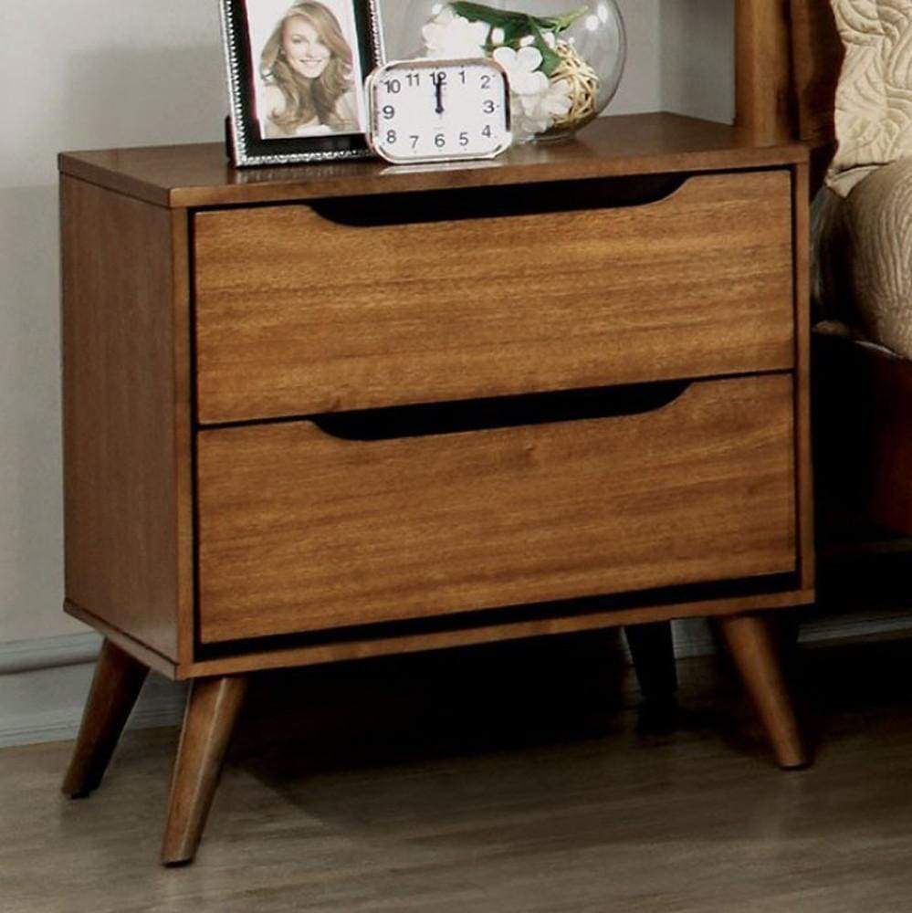 Lennart Mid-Century Modern Nightstand, Light Oak By Casagear Home